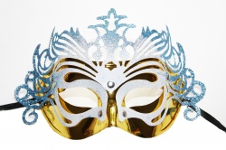 Gold Dragon Mask With Silver Decoration