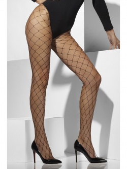 Diamond Net Tights - Black