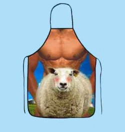 Funny apron: Man with sheep