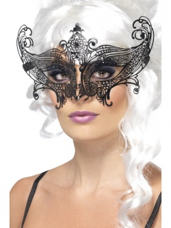 Farfalla Metal Filigree Eyemask Black