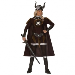 "VIKING VIKTORIA" (dress, belt, helmet, boot covers, cape)