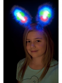 Bunny Ears Blue Marabou