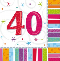 16 Napkins Radiant Birthday 40