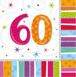 16 Napkins Radiant Birthday 60