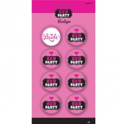 8 Bride & Hen Badges Hen Night