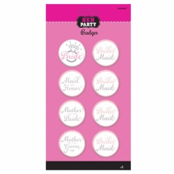 8 Bridal Party Badges Hen Night