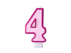 Birthday candle Number 4 - Pink