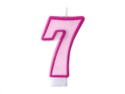 Birthday candle Number 7 - Pink