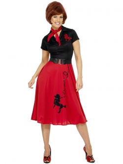 50's Retro Dress With Poodle Motif