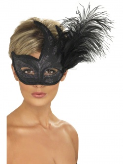 Ornate Colombina Feather Mask