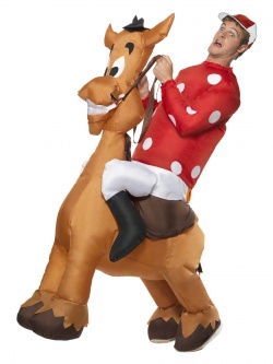 Inflatable Jockey and Horse Costume,