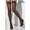 Fishnet Hold-Ups, Black, with Bows