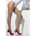 Diamond Net Tights, White 