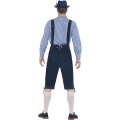 Traditional Deluxe Rutger Bavarian Costume, Blue, with Lederhosen & Shirt