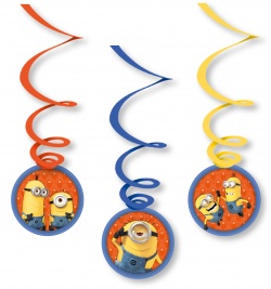 6 Swirl Decorations Minions