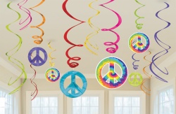 12 Swirl Decorations Feeling Groovy 60's