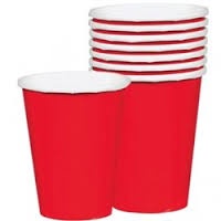 8 Cups Paper Apple Red