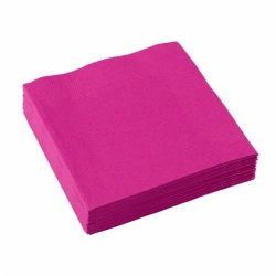 20 Beverage Napkins Magenta