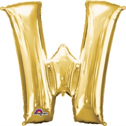 Mini Shape Letter "W" Gold Foil balloon