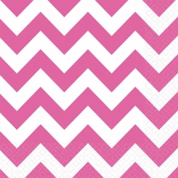 20 Napkins Bright Pink Chevron