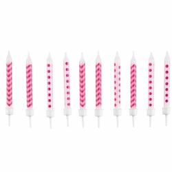 Candles Dots & Chevron bright pink