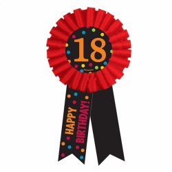 Award Ribbon 18 Chevron Birthday