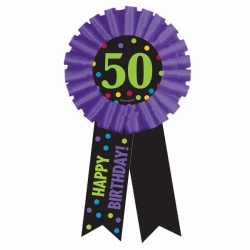 Award Ribbon 50 Chevron Birthday
