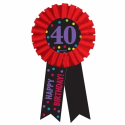 Award Ribbon 40 Chevron Birthday