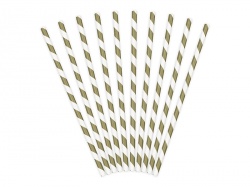 Striped Paper Straws - Light Gold