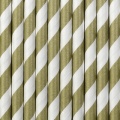 Striped Paper Straws - Light Gold