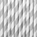 Striped Paper Straws - Light Silver
