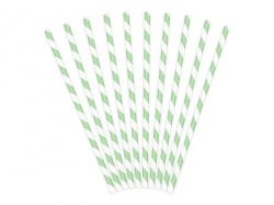 Striped Paper Straws - Mint